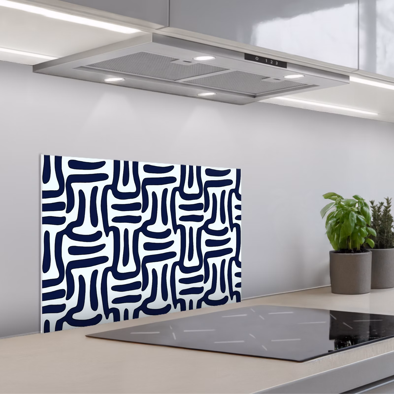 Spatscherm keuken - Abstract - Modern - Blauw — 1