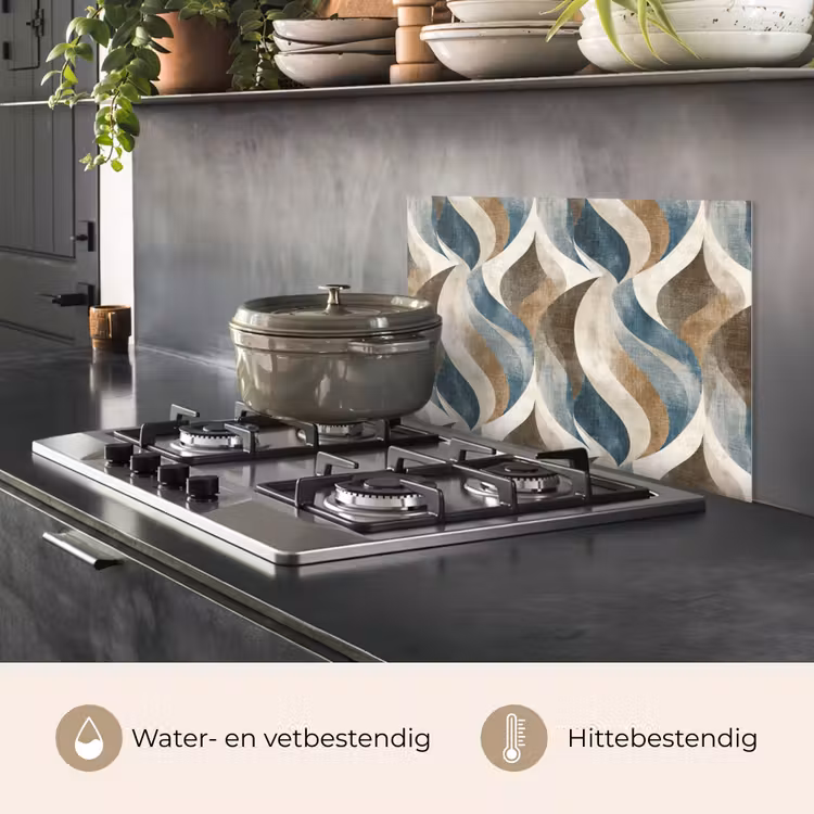 Spatscherm keuken - Abstract - Golven - Kleurrijk — 2