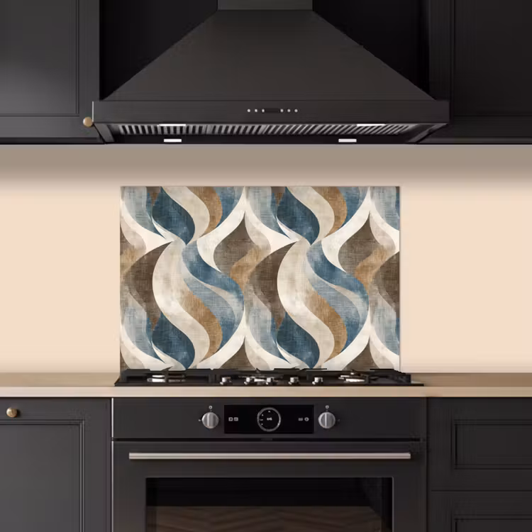 Spatscherm keuken - Abstract - Golven - Kleurrijk — 5