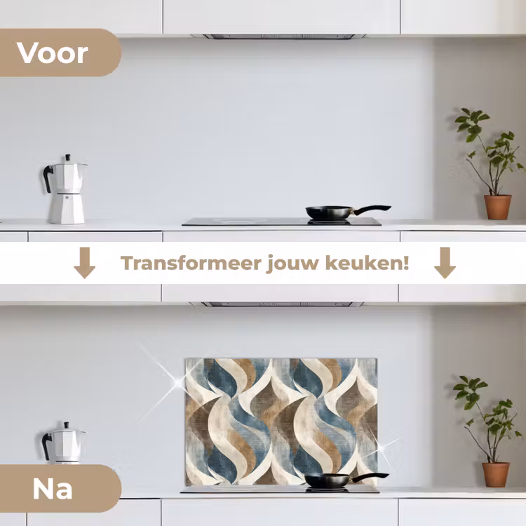 Spatscherm keuken - Abstract - Golven - Kleurrijk — 7