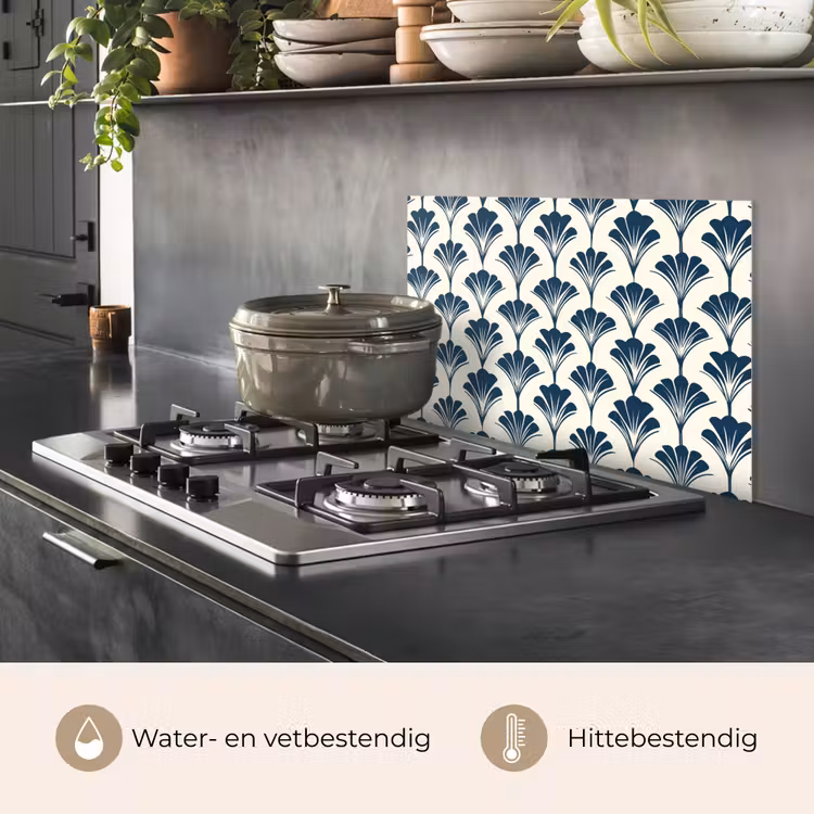 Spatscherm keuken - Klassiek - Motief - Blauw — 2