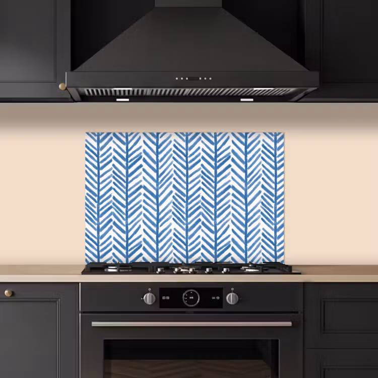 Spatscherm keuken - Patroon - Streep - Blauw — 5