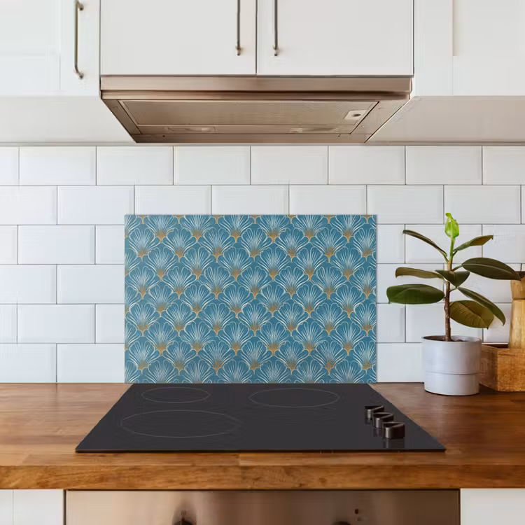 Spatscherm keuken - Symmetrisch - Patroon - Blauw — 3