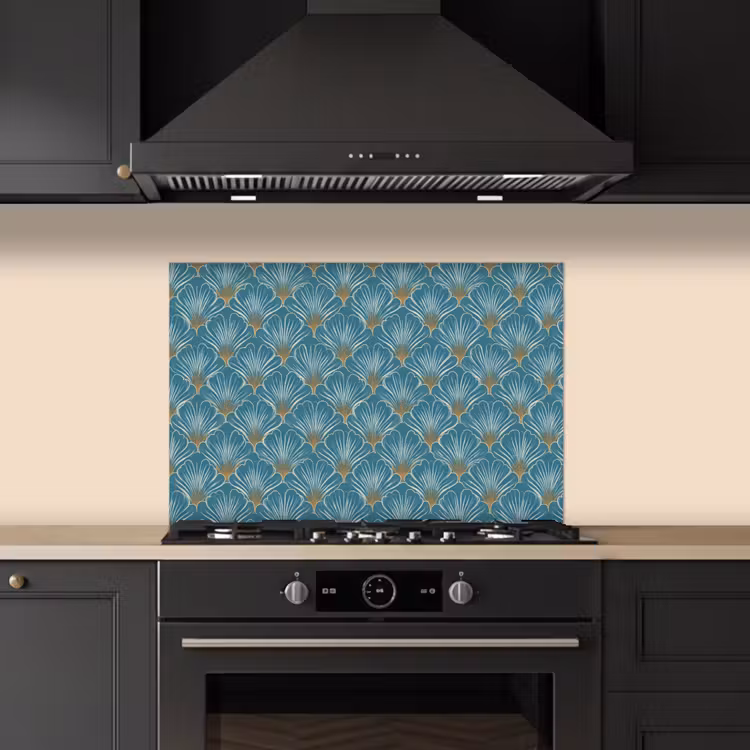 Spatscherm keuken - Symmetrisch - Patroon - Blauw — 5