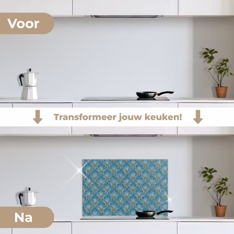 Spatscherm keuken - Symmetrisch - Patroon - Blauw — 7