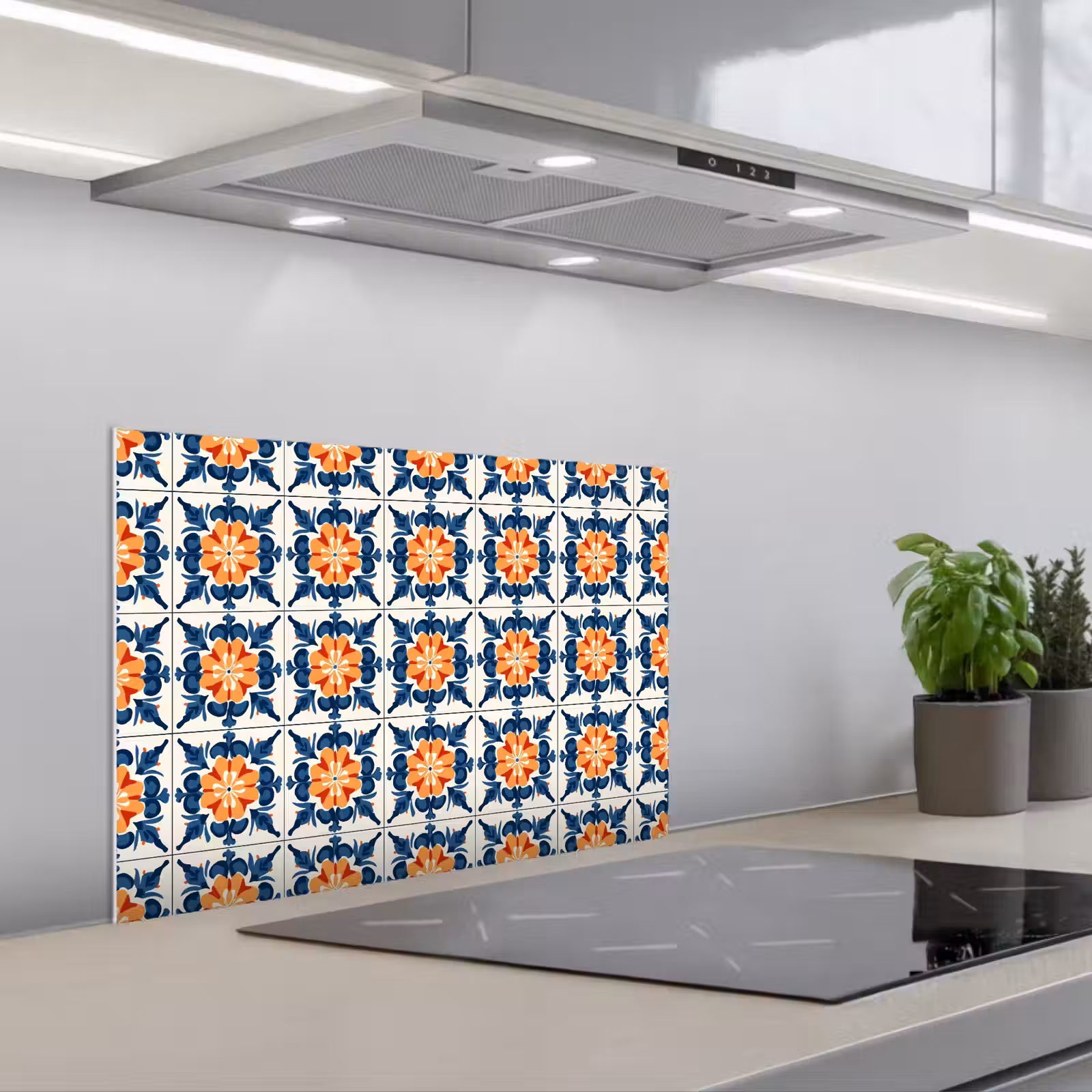 Spatscherm keuken - Traditioneel - Tegel - Oranje — 1