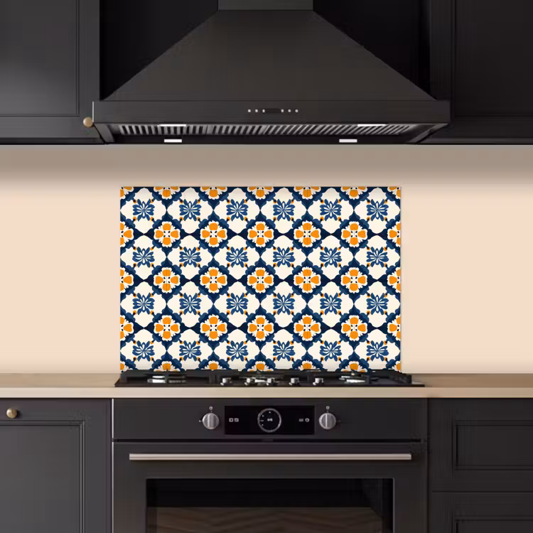 Spatscherm keuken - Klassiek - Geometrisch - Blauw — 5