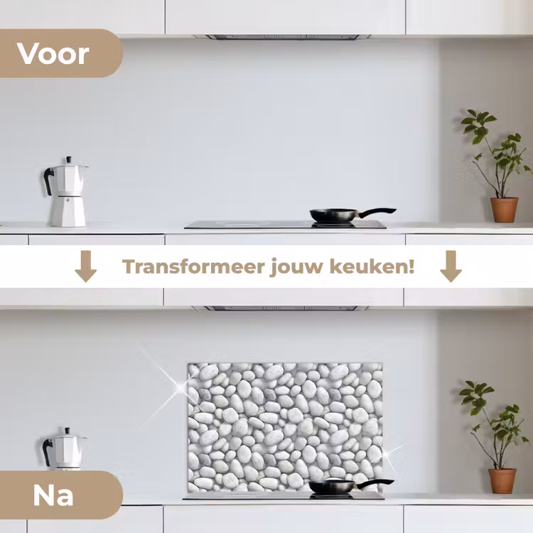 Spatscherm keuken - Steentjes - Grijs - Ovaal — 7