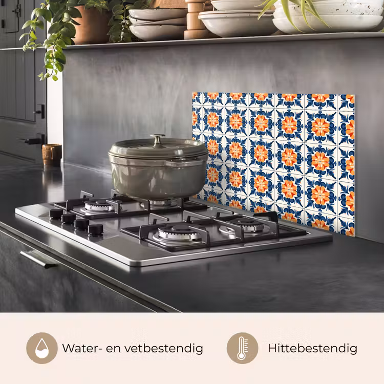 Spatscherm keuken - Traditioneel - Tegel - Oranje — 2