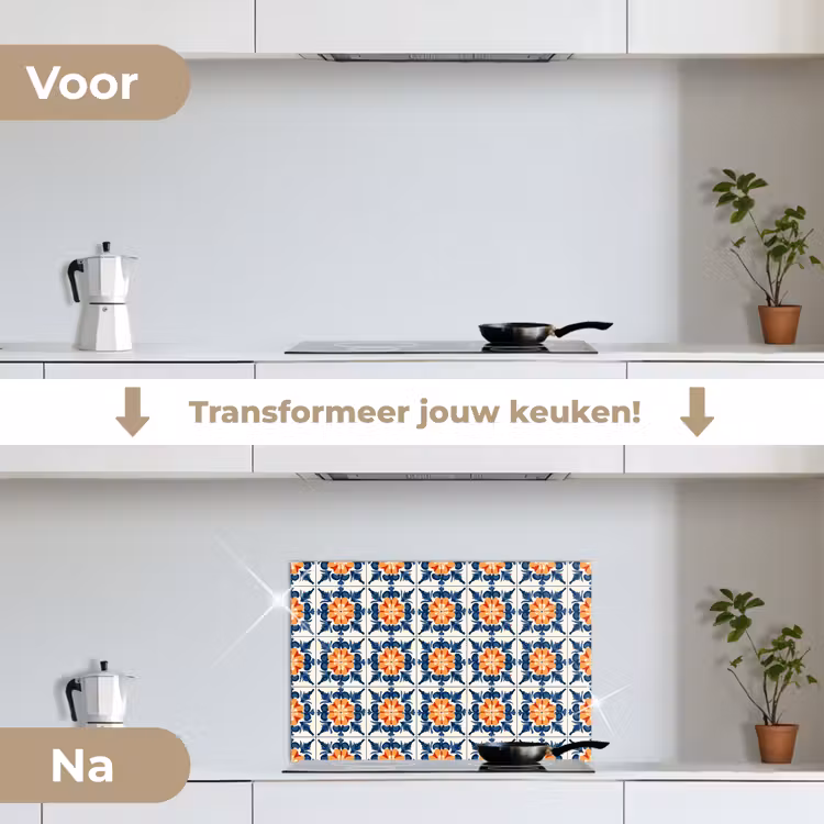 Spatscherm keuken - Traditioneel - Tegel - Oranje — 7