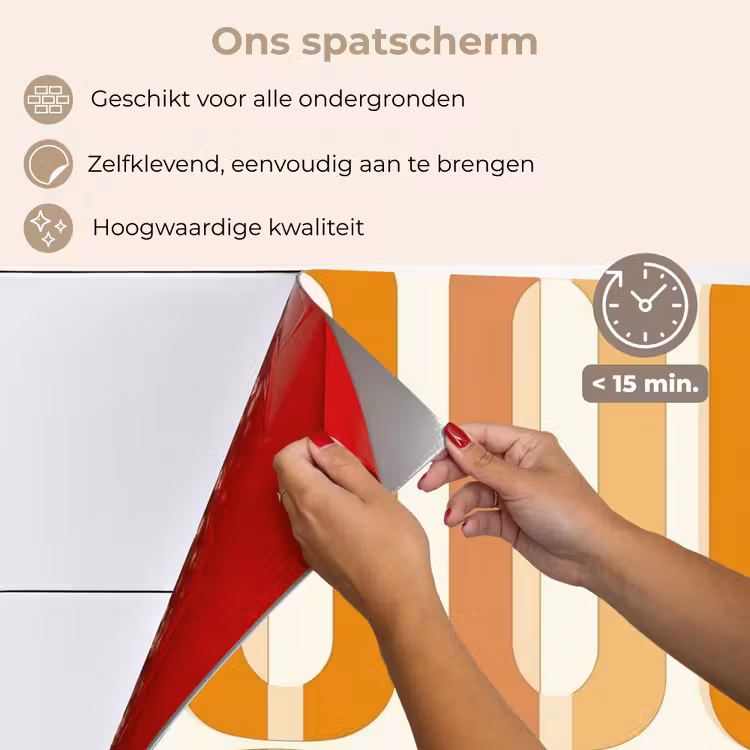 Spatscherm keuken - U-vorm - Retro - Oranje — 4