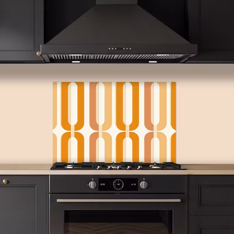 Spatscherm keuken - U-vorm - Retro - Oranje — 5