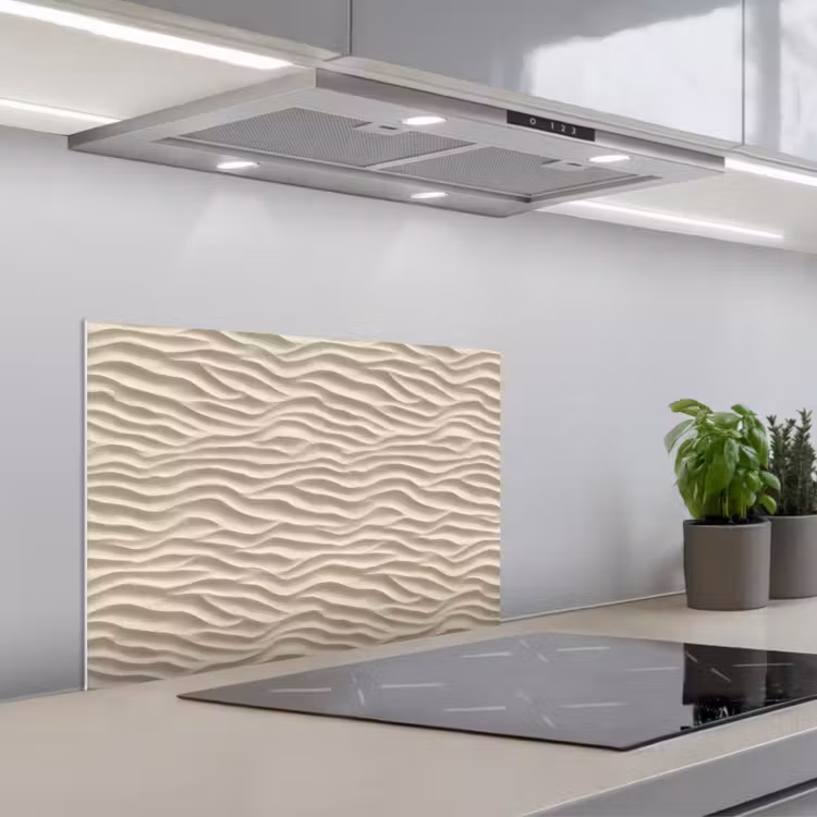 Spatscherm keuken - Zand - Golven - Beige — 1