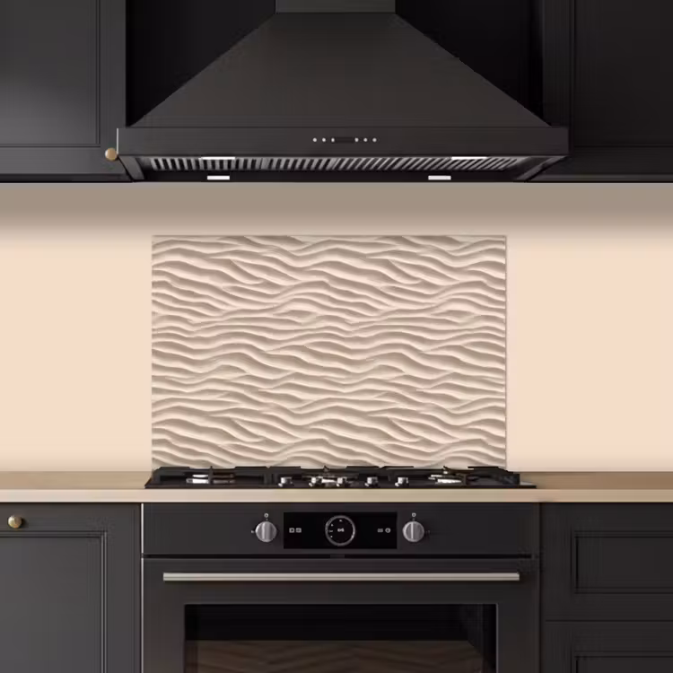 Spatscherm keuken - Zand - Golven - Beige — 5