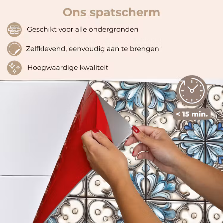 Spatscherm keuken - Barok - Tegel - Kleurrijk — 4
