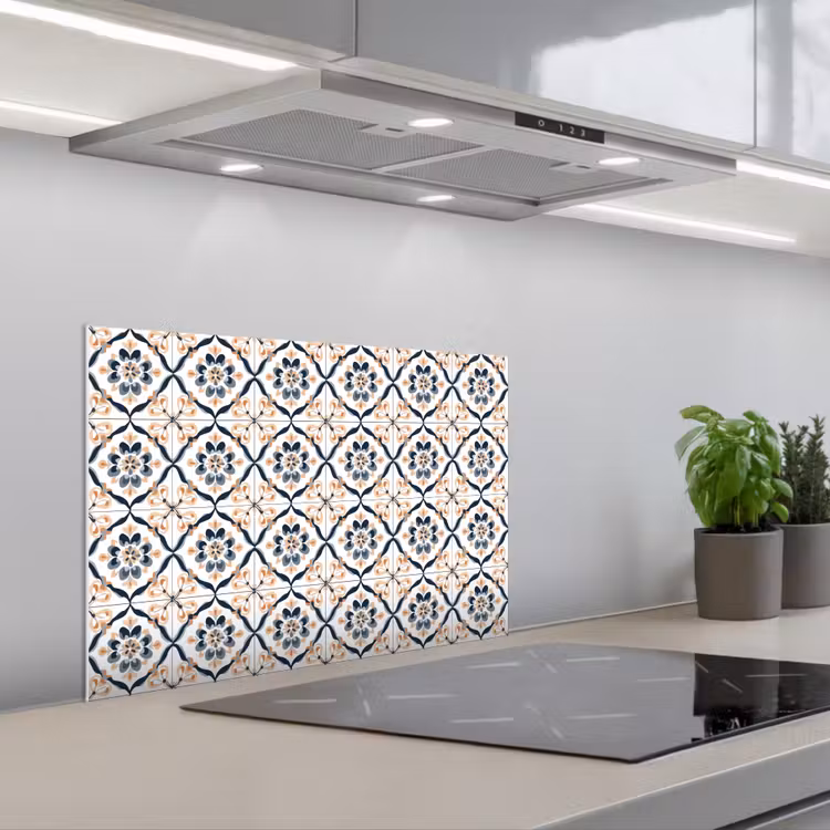 Spatscherm keuken - Bladvorm - Patroon - Kleurrijk — 1