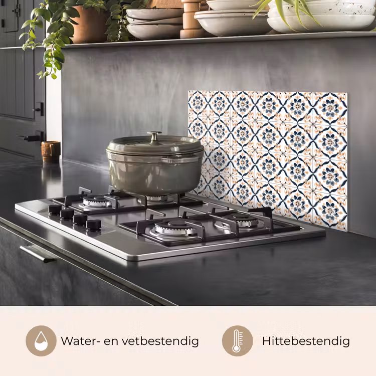 Spatscherm keuken - Bladvorm - Patroon - Kleurrijk — 2