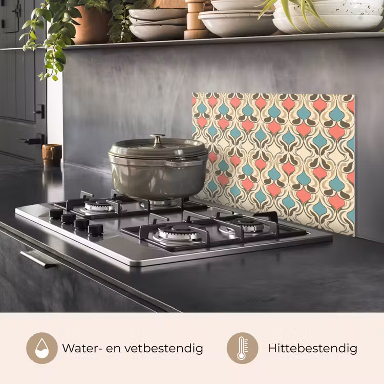 Spatscherm keuken - Barok - Retro - Kleurrijk — 2
