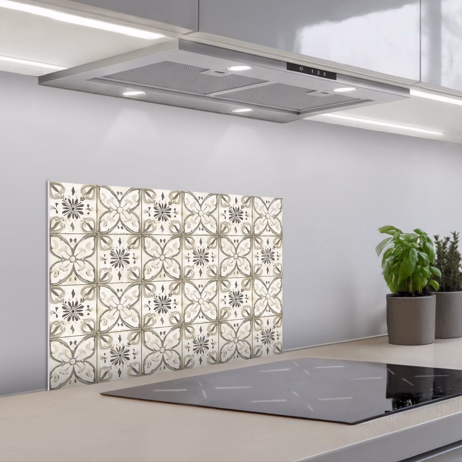 Spatscherm keuken - Antiek - Tegel - Beige — 1