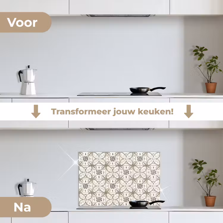 Spatscherm keuken - Antiek - Tegel - Beige — 7