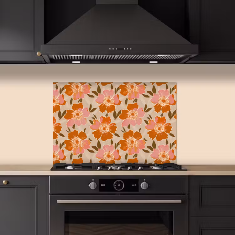 Spatscherm keuken - Bloemen - Motief - Retro — 5