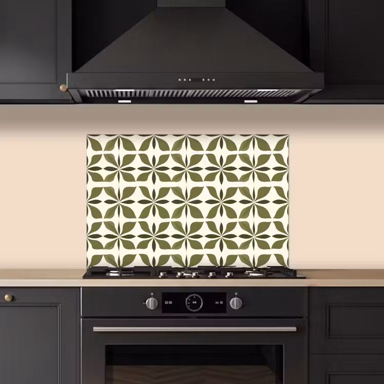 Spatscherm keuken - Botanisch - Retro - Groen — 5