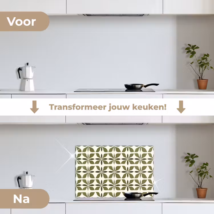 Spatscherm keuken - Botanisch - Retro - Groen — 7