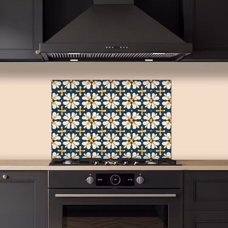 Spatscherm keuken - Motief - Tegel - Okergeel — 5