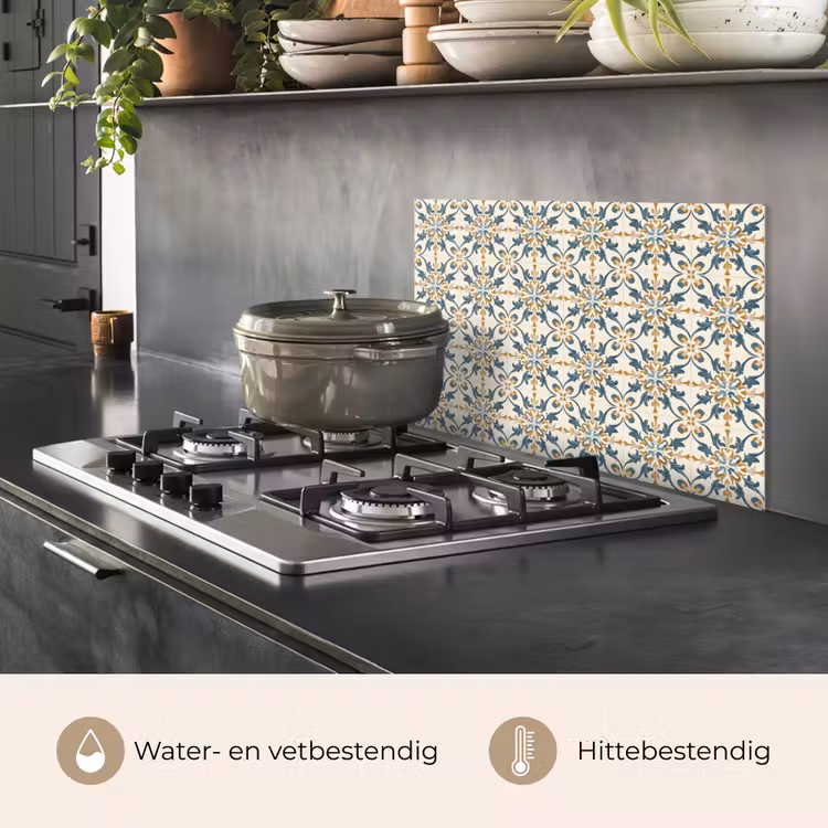 Spatscherm keuken - Patroon - Klassiek - Kleurrijk — 2
