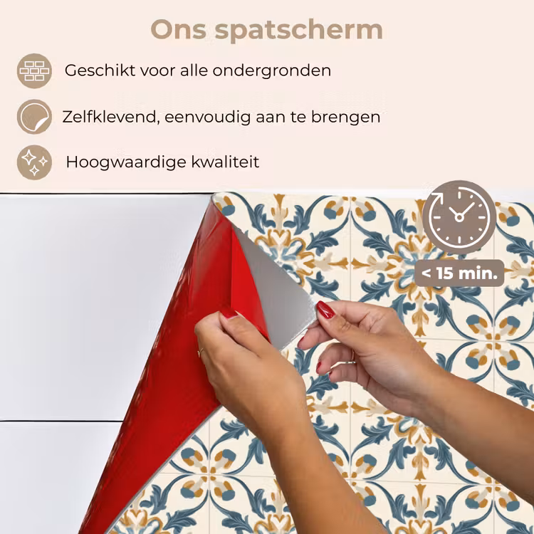 Spatscherm keuken - Patroon - Klassiek - Kleurrijk — 4