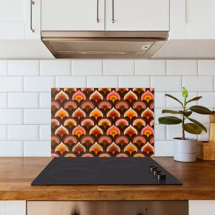 Spatscherm keuken - Patroon - Retro - Kleurrijk — 3