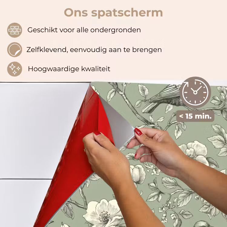 Spatscherm keuken - Klassiek - Botanisch - Groen — 4