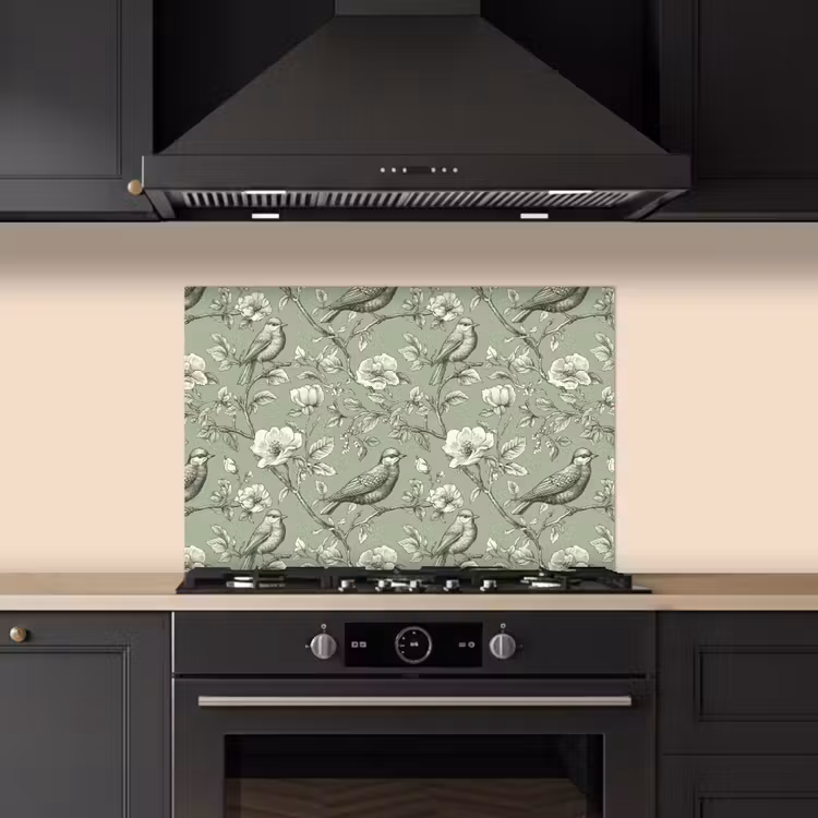 Spatscherm keuken - Klassiek - Botanisch - Groen — 5