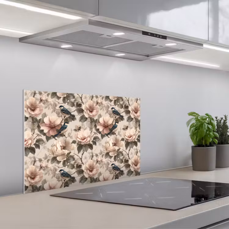 Spatscherm keuken - Klassiek - Vogels - Kleurrijk — 1