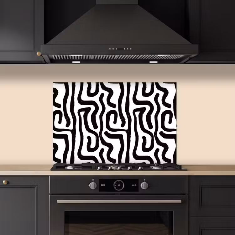 Spatscherm keuken - Modern - Lijnen - Zwart — 5
