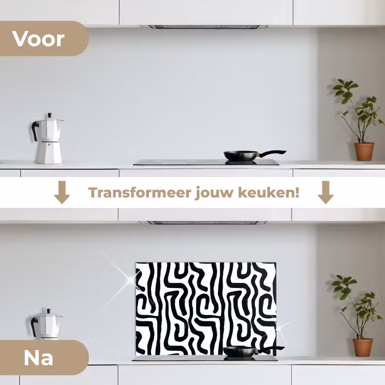 Spatscherm keuken - Modern - Lijnen - Zwart — 7