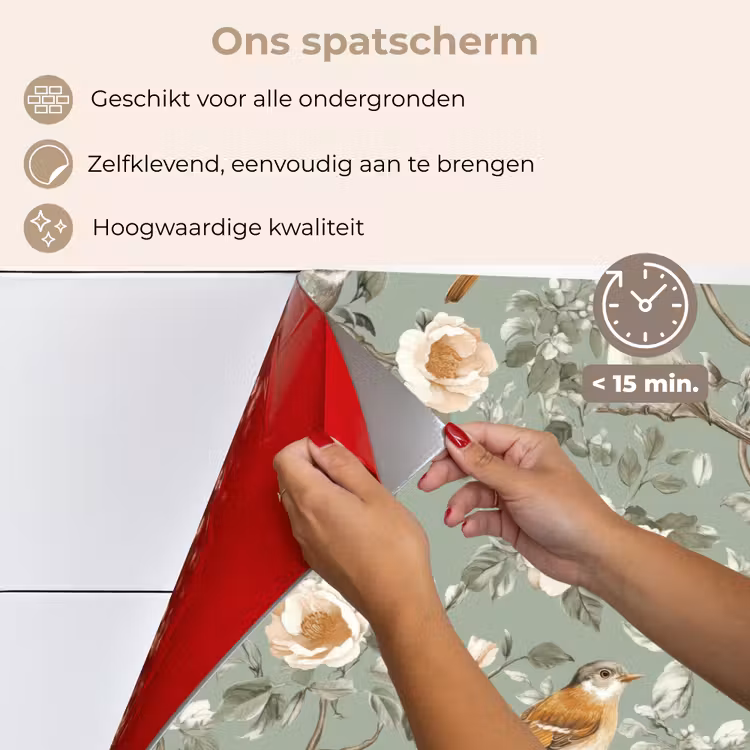 Spatscherm keuken - Roze - Vogels - Kleurrijk — 4