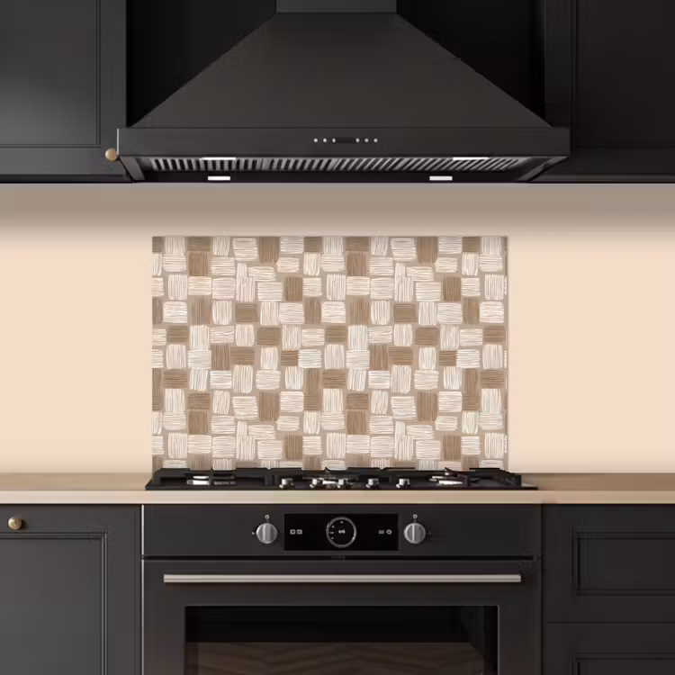Spatscherm keuken - Blok - Patroon - Bruin — 5