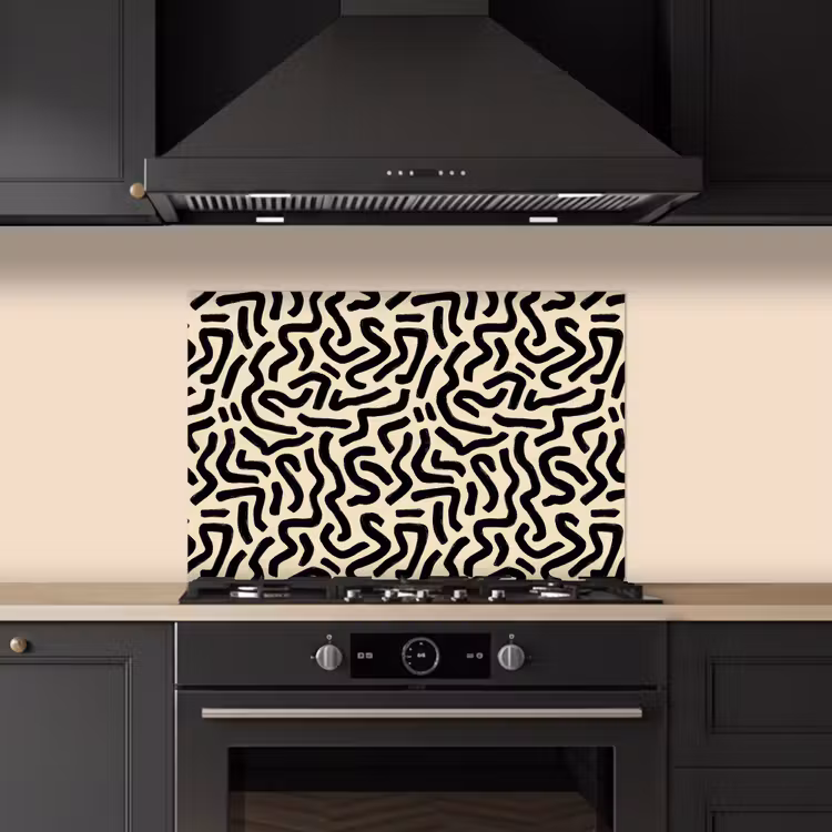 Spatscherm keuken - Abstract - Lijnen - Zwart — 5