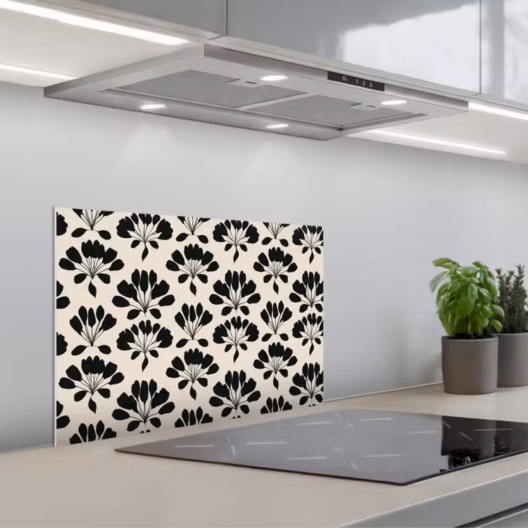 Spatscherm keuken - Abstract - Patroon - Zwart — 1