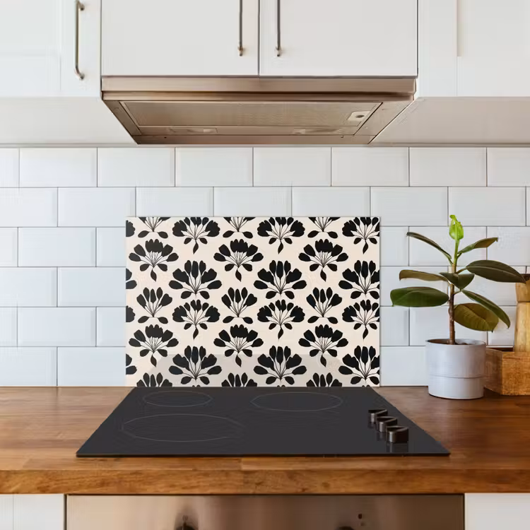 Spatscherm keuken - Abstract - Patroon - Zwart — 3