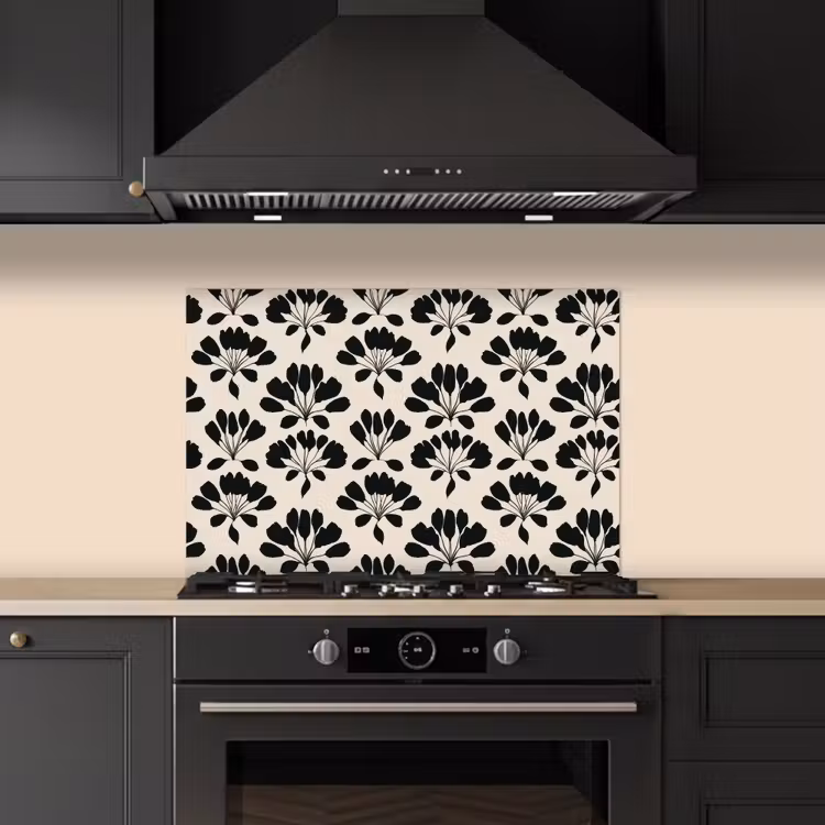 Spatscherm keuken - Abstract - Patroon - Zwart — 5