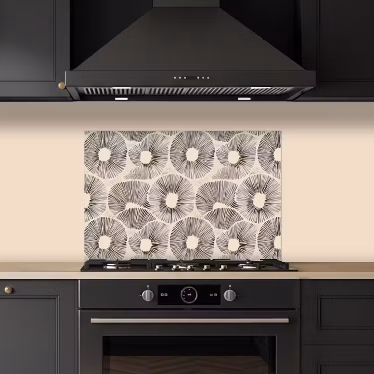 Spatscherm keuken - Cirkels - Patroon - Zwart — 5