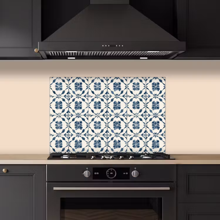 Spatscherm keuken - Grafisch - Tegel - Blauw — 5