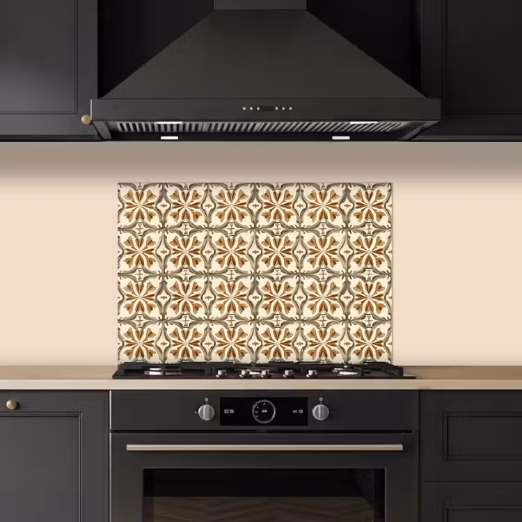 Spatscherm keuken - Siertegel - Patroon - Bruin — 5