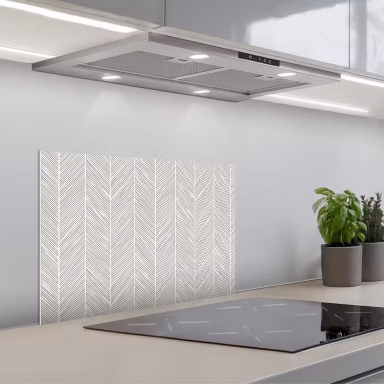 Spatscherm keuken - Klassiek - Visgraat - Grijs — 1