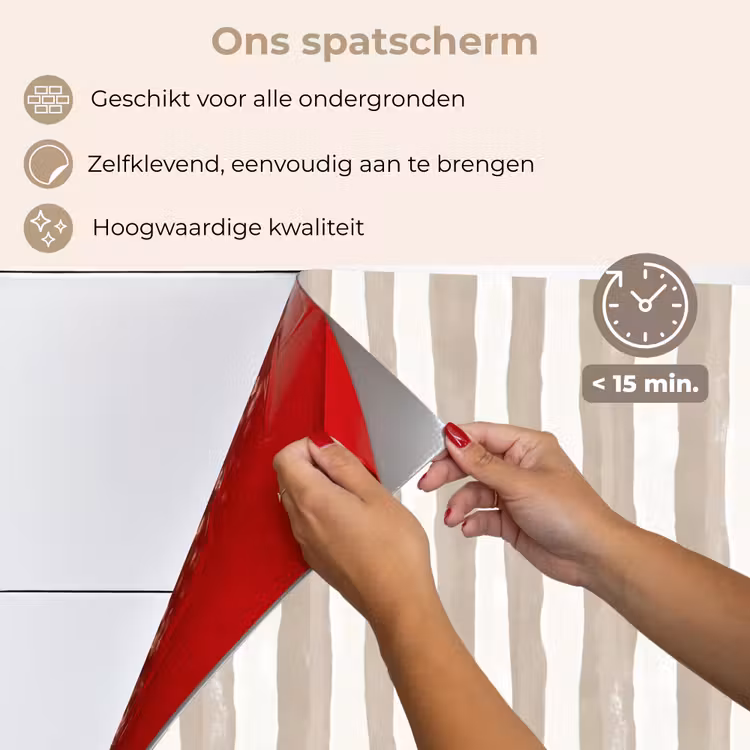 Spatscherm keuken - Minimalistisch - Strepen - Beige — 4