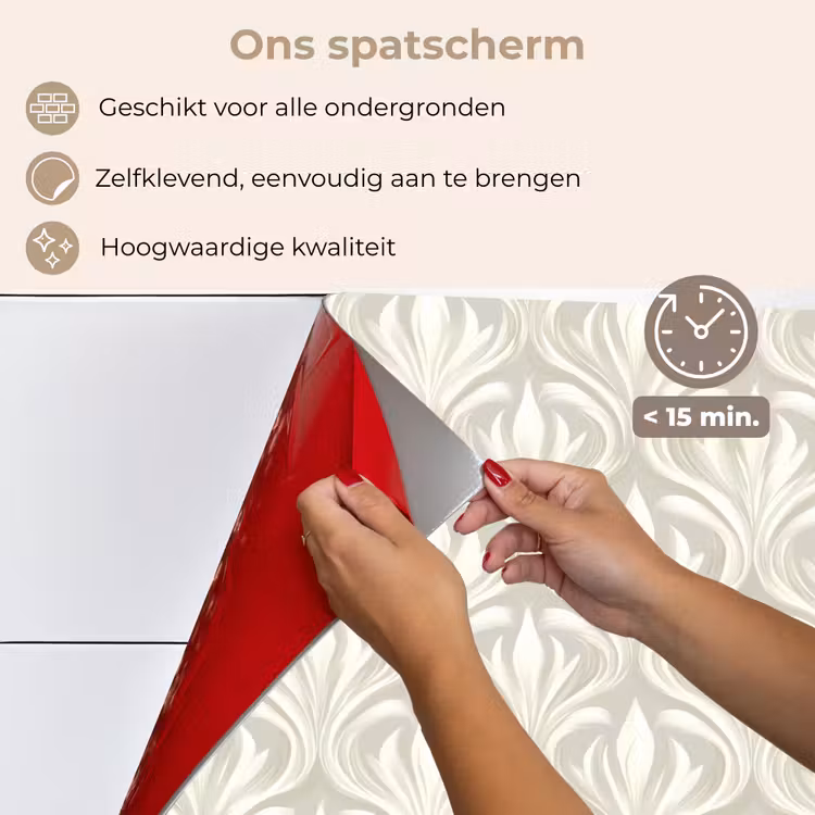 Spatscherm keuken - Barok - Patroon - Beige — 4