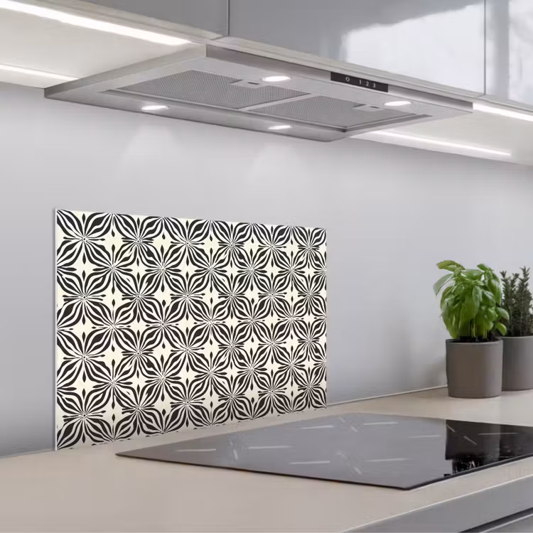 Spatscherm keuken - Grafisch - Patroon - Zwart — 1