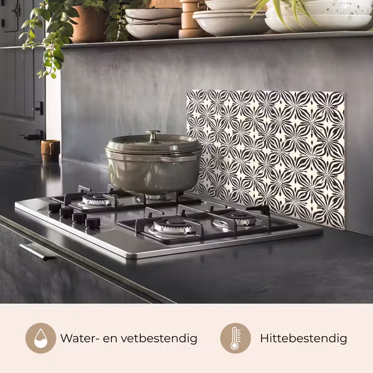 Spatscherm keuken - Grafisch - Patroon - Zwart — 2